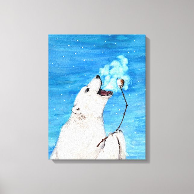 Polar Bear mit Toasta Marshmallow Leinwanddruck (Vorderseite)