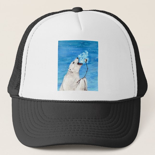 Polar Bear mit Toasta Marshmallow Truckerkappe (Vorderseite)
