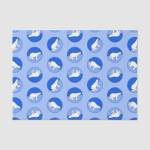 Polar Bear Mother and Cub Painting Wildlife Art Seidenpapier