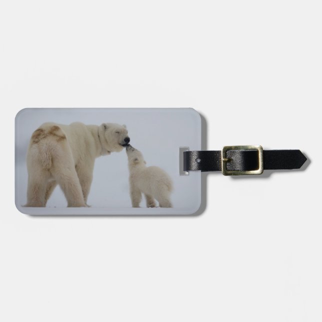 Polar Bear Mutter mit Cube Gepäckanhänger (Vorderseite horizontal)