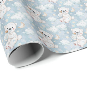 Polar Bear Niedlich Baby Pastell Wasserfarben Must Geschenkpapier