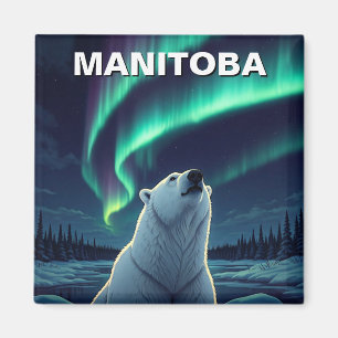 Polar Bear Nordelichter Manitoba Kanada Magnet