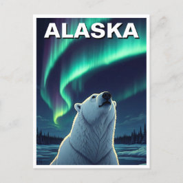 Polar Bear Nordlichter Alaska Postcard Postkarte