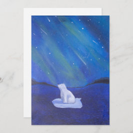 Polar Bear & Northern Lights Feiertagskarte
