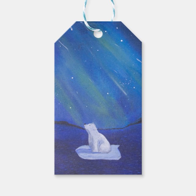 Polar Bear & Northern Lights Geschenkanhänger (Vorderseite)