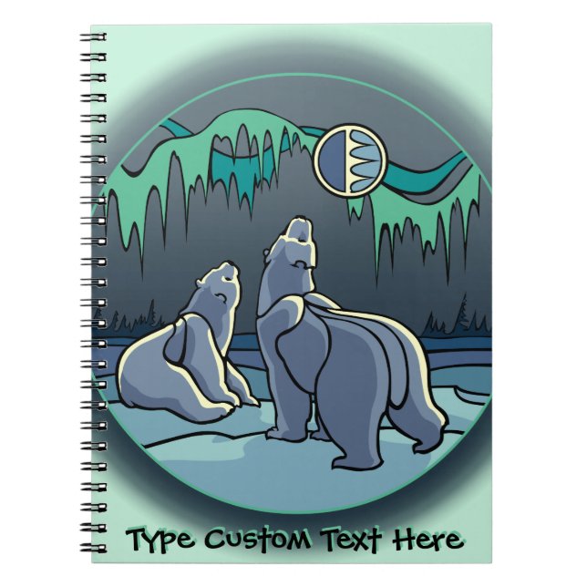 Polar Bear Notebook Personalisiert Bear Art Notebo Notizblock (Vorderseite)