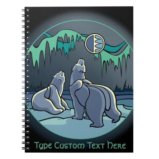 Polar Bear Notebook Personalisiert Bear Art Notebo Notizblock (Vorderseite)