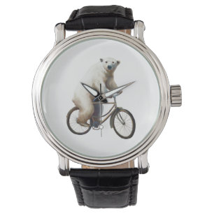 Polar Bear on Bicycle Armbanduhr