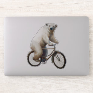 Polar Bear on Bicycle Aufkleber