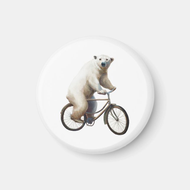 Polar Bear on Bicycle Magnet (Vorne)
