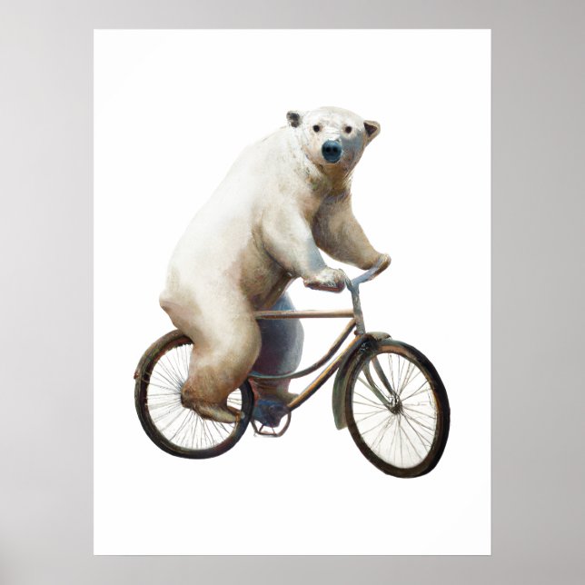 Polar Bear on Bicycle Poster (Vorne)