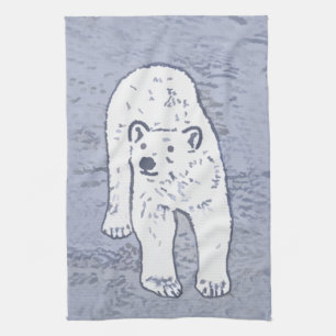 Polar Bear on Ice Painte - Original Wildlife Geschirrtuch