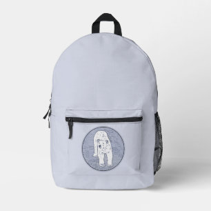 Polar Bear on Ice Painting - Original Wildlife Art Bedruckter Rucksack