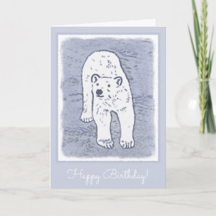 Polar Bear on Ice Painting - Original Wildlife Art Karte