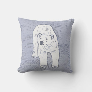 Polar Bear on Ice Painting - Original Wildlife Art Kissen