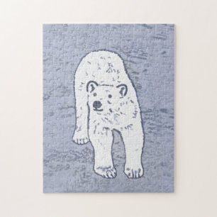 Polar Bear on Ice Painting - Original Wildlife Art Puzzle