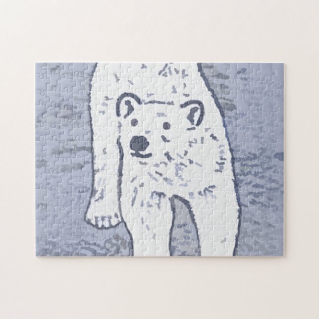 Polar Bear on Ice Painting - Original Wildlife Art Puzzle (Horizontal)