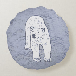 Polar Bear on Ice Painting - Original Wildlife Art Rundes Kissen