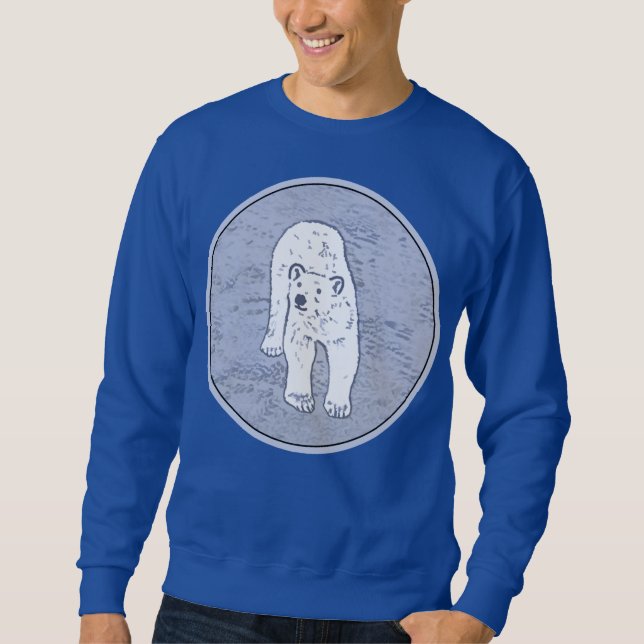 Polar Bear on Ice Painting - Original Wildlife Art Sweatshirt (Vorderseite)