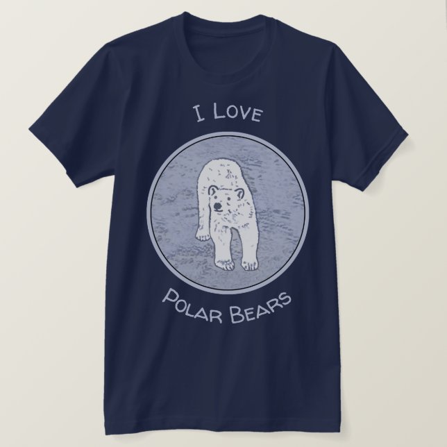 Polar Bear on Ice Painting - Original Wildlife Art T-Shirt (Design vorne)