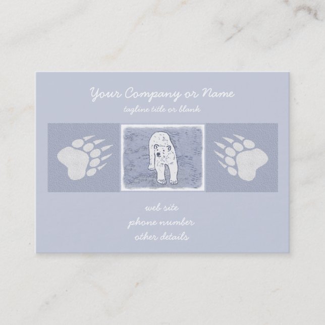 Polar Bear on Ice Painting - Original Wildlife Art Visitenkarte (Vorderseite)