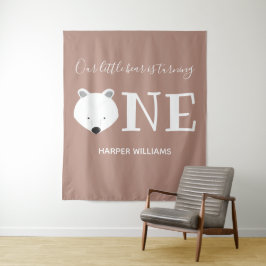 Polar Bear One Süße Tier erster Geburtstag Wandteppich