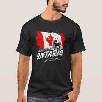 Polar Bear Ontario Canada Flag Maple Leaf T-Shirt