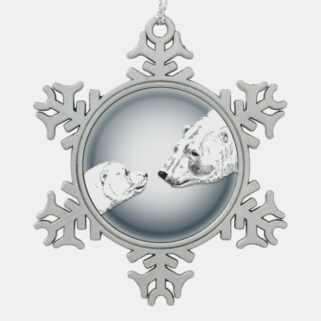 Polar Bear Ornament Holiday Bear Art Deco (Vorderseite)