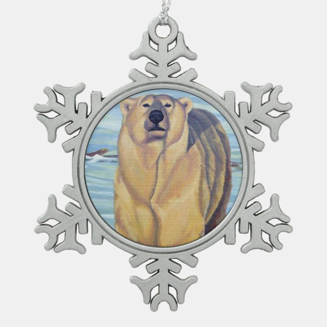 Polar Bear Ornament Holiday Bear Art Deco (Vorderseite)