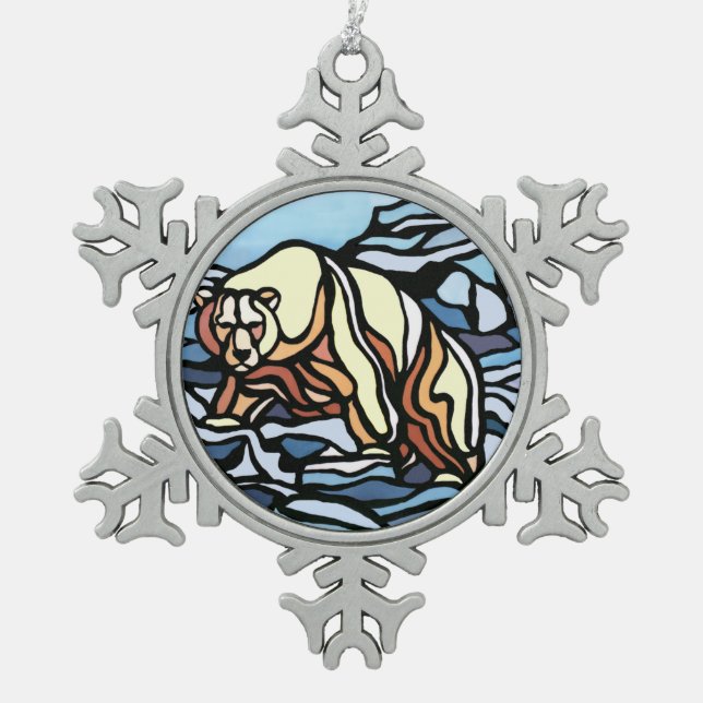 Polar Bear Ornament Holiday Bear Art Deco (Vorderseite)