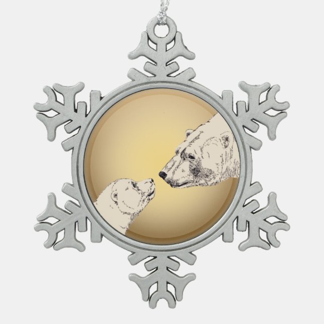 Polar Bear Ornament Holiday Bear Art Deco (Vorderseite)
