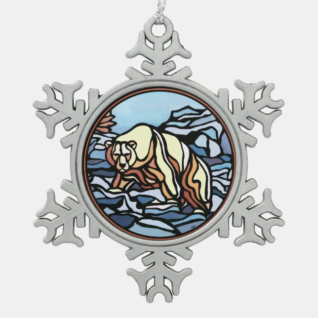 Polar Bear Ornament Holiday Bear Art Deco (Vorderseite)