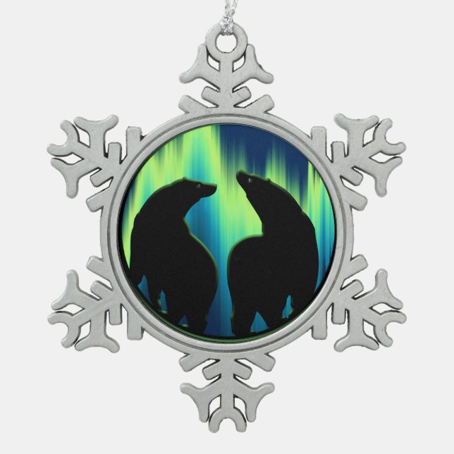 Polar Bear Ornament Holiday Bear Art Deco (Vorderseite)