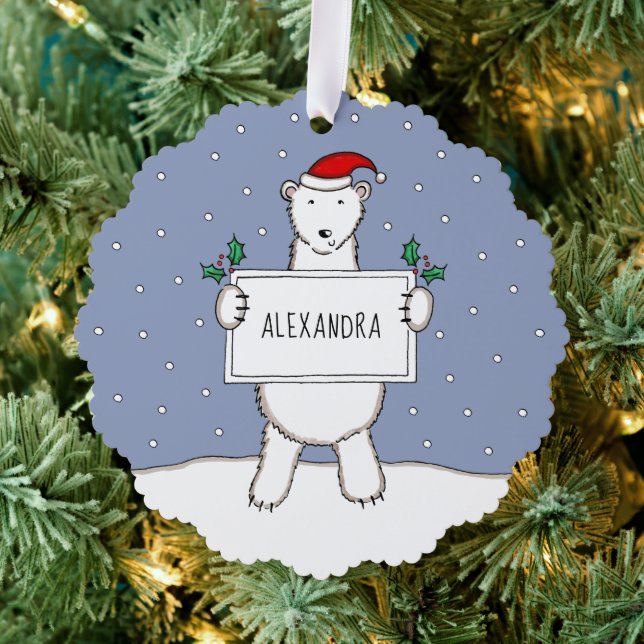 Polar Bear Ornament Karte (Insitu (Baum))