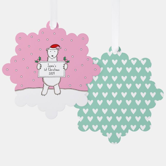 Polar Bear Ornament Karte (Vorderseite/Rückseite)