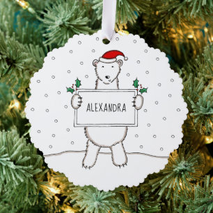 Polar Bear Ornament Karte