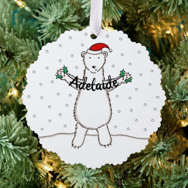 Polar Bear Ornament Karte (Insitu (Baum))