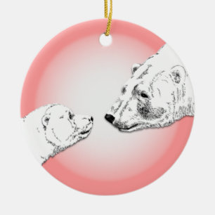Polar Bear Ornament Mother Baby Personalisiert Gif