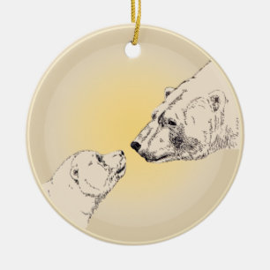 Polar Bear Ornament Mother Baby Personalisiert Gif