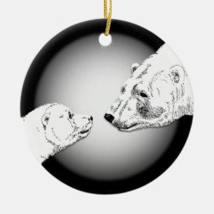 Polar Bear Ornament Mother Baby Personalisiert Gif