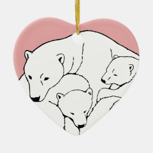 Polar Bear Ornament Mother Baby Personalisiert Gif