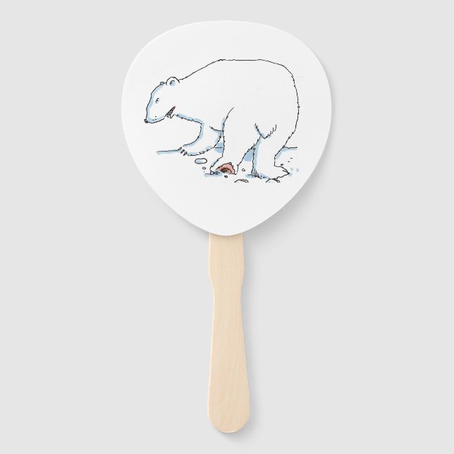 Polar Bear paddle hand fans Fächer (Vorderseite)