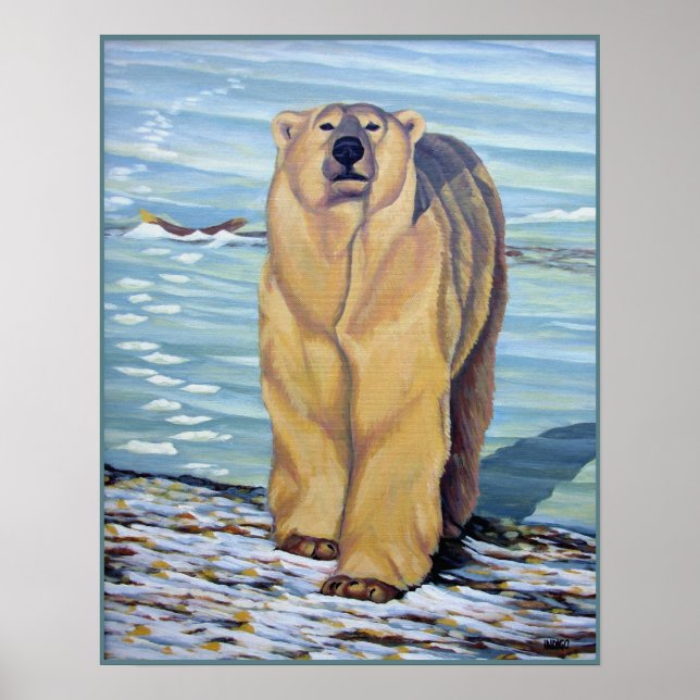 Polar Bear Painting Art Print Wildlife Wohngestalt Poster (Vorne)