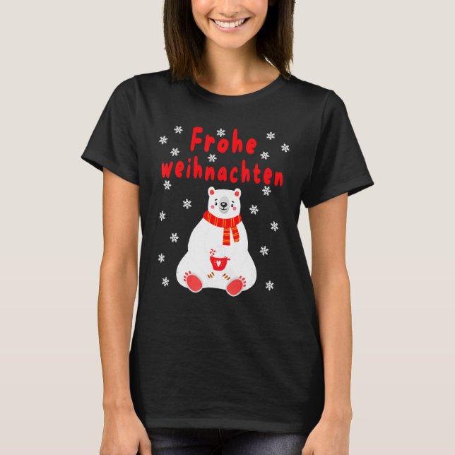 Polar Bear Pajama Cute Christmas Frohe Weihnachten T-Shirt (Vorderseite)