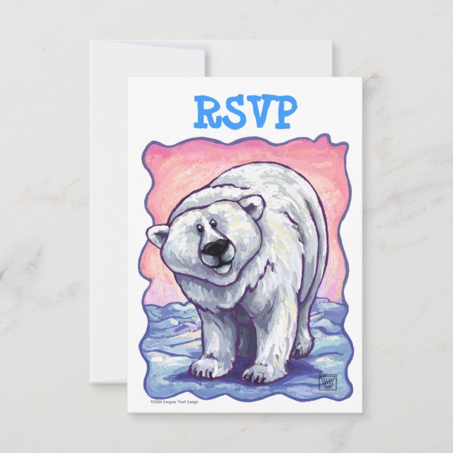 Polar Bear Party Center UAWG RSVP Karte (Vorderseite)