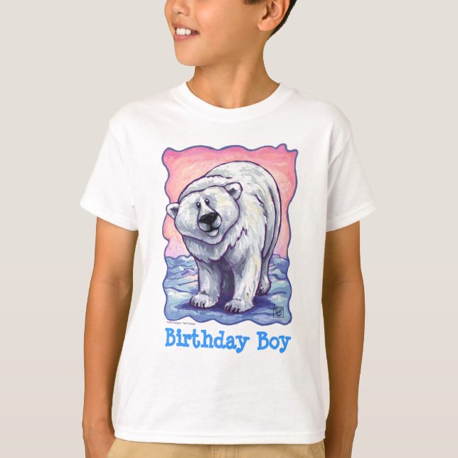 Polar Bear Party Centre Birthday Boy T-Shirt (Vorderseite)