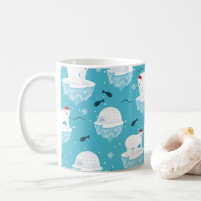Polar Bear Party Kaffeetasse (Mit Donut)