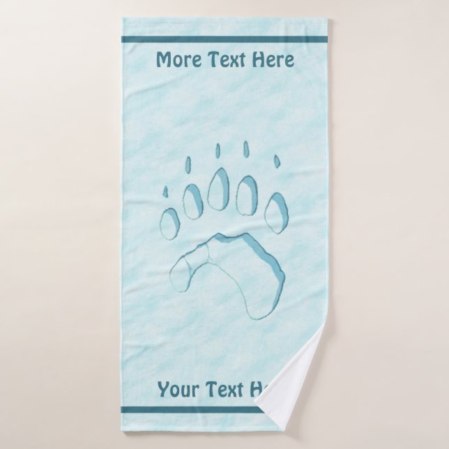 Polar Bear Paw Print Badhandtuch Set (Badehandtuch)