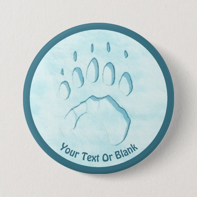 Polar Bear Paw Print Button (Vorderseite)