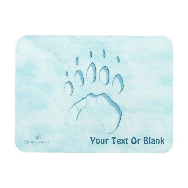 Polar Bear Paw Print Magnet (Horizontal)